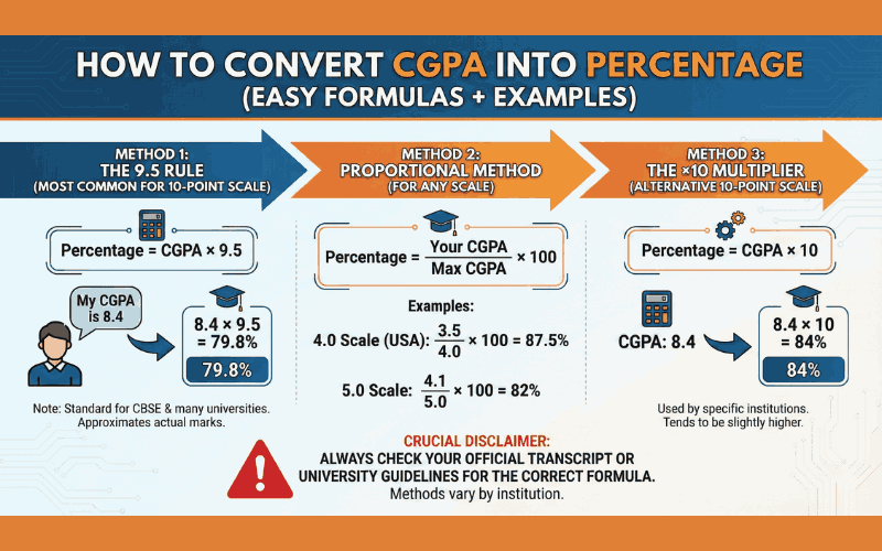 How to Convert CGPA Into Percentage (Easy Formula + Examples)